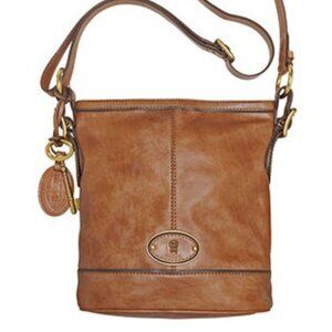 Fossil Vintage  - tan leather crossbody bag